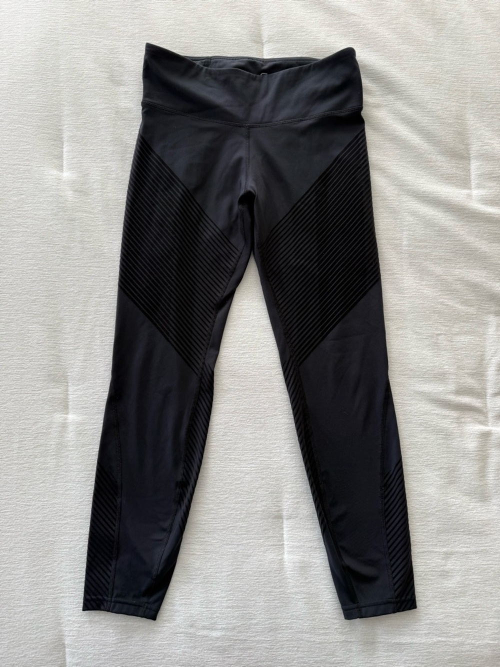 GAP Black High-Waist Leggings with Ribbed Paneling